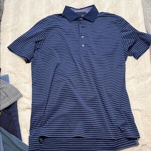Greyson Navy and Purple Striped Polo Shirt